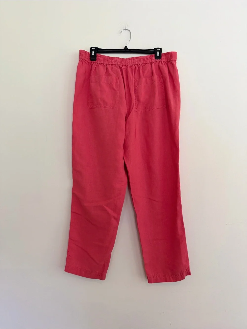 J.Crew Seaside Linen Blend Pants Medium Pink Coral Drawstring Beach Resort